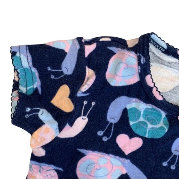 Carter’s Pink Snails Matching Pajama Shorts Set Navy Blue 24 months - Picture 4 of 6
